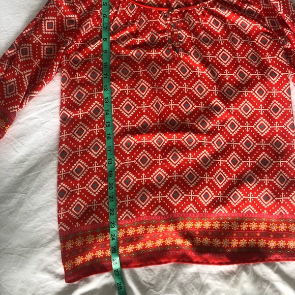 Red Patterned Everly Blouse - Picture 7 of 7